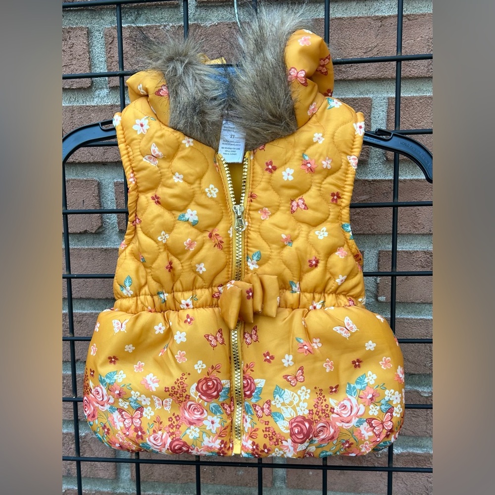 Little Lass Floral Quilted Kids Puffer Vest